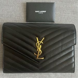 Saint Laurent Cassandre Matelasse Flap Pouch